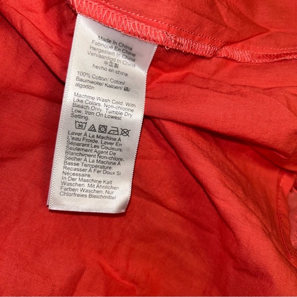 J. Crew Womens BF833 Mixed Media Eyelet Button Shirt Coral pink size XL blouse - Picture 4 of 6